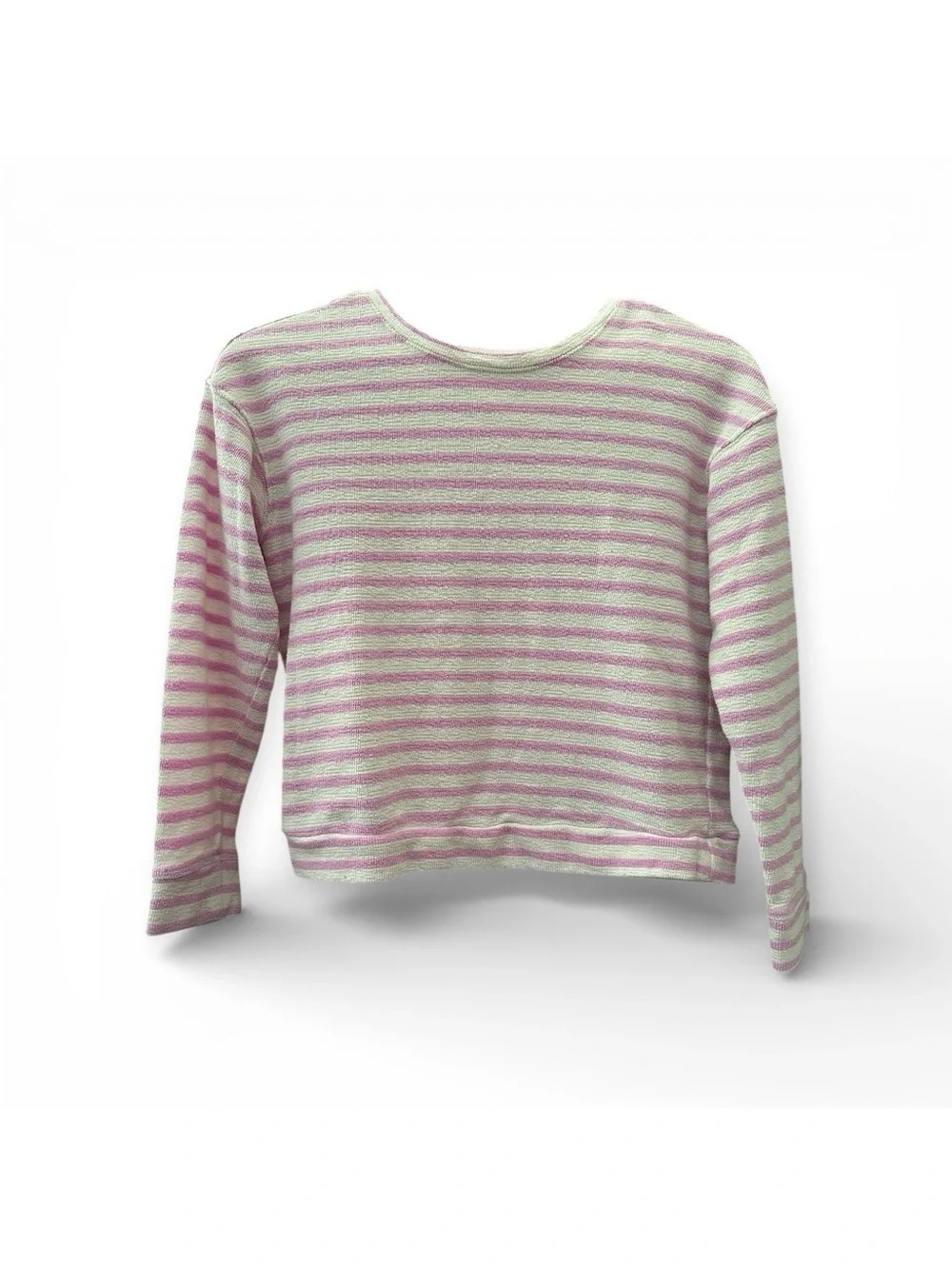 Cat & Jack Pink & White Lightweight Slugged Striped Sweatshirt Pink White SS